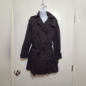 Women's Gap Double-Breasted Trench Coat - Black Small